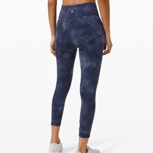 Lululemon EUC Invigorate High-Rise Tight 25" Diamond Dye Shade Naval Blue 8